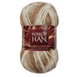 Kürkçü Han Duru El Örgü İpi 100 gr 310 mt - Simli & Renk Geçişli - Yumuşak Akrilik, Poliamid, Polyester Karışımı - Atkı, Kazak, Şal, Hırka Yapımı için Orta Kalınlıkta İp (5-6 mm Şiş) (CD14)