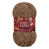 Kürkçü Han Kadife 100GR 95MT Örgü İpi Orta Kahverengi | Yumuşak ve pofuduk kadife doku