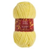 Kürkçü Han Kadife İp 50 gr%100 Polyester Microfiber Çok Kalın Kadife Örgü İpi – Amigurumi, Battaniye, Yastık ve Ev Dekorasyon Projeleri İçin (Açık Sarı)