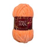 Kürkçü Han Kadife İp 50 gr%100 Polyester Microfiber Çok Kalın Kadife Örgü İpi – Amigurumi, Battaniye, Yastık ve Ev Dekorasyon Projeleri İçin (Açık Turuncu)
