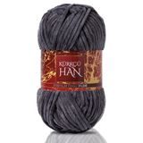 Kürkçü Han Kadife İp 50 gr%100 Polyester Microfiber Çok Kalın Kadife Örgü İpi – Amigurumi, Battaniye, Yastık ve Ev Dekorasyon Projeleri İçin (Gri)