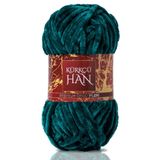 Kürkçü Han Kadife İp 50 gr%100 Polyester Microfiber Çok Kalın Kadife Örgü İpi – Amigurumi, Battaniye, Yastık ve Ev Dekorasyon Projeleri İçin (Petrol Yeşili)