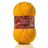 Kürkçü Han Kadife İp 50 gr%100 Polyester Microfiber Çok Kalın Kadife Örgü İpi – Amigurumi, Battaniye, Yastık ve Ev Dekorasyon Projeleri İçin (Sarı)