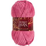 Kürkçü Han Kadife Örgü Ipi 50GR %100 Polyester Yumuşak Pofuduk Gül Kurusu - Gülkurusu
