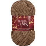 Kürkçü Han Kadife Örgü Ipi 50GR %100 Polyester Yumuşak Pofuduk Orta Kahverengi