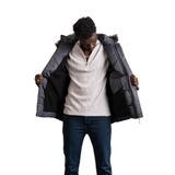 Kürklü Kapşonlu (Kürk ve Kapşon Çıkartılabilir) İçi Polarlı Slimfit Kısa Mont GRİ S