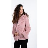 KürkZone Kadın Yumuşacık Peluş Kürk Kaban - 40 - 42 - Altın Pembe