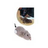 Kurmalı Kedi Eğitim Oyuncağı Tüylü Peluş Fare Yakalama Sevimli Eğlenceli Oyuncak - Gri