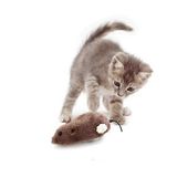 Kurmalı Tüylü Fare Kedi Eğitim Oyuncağı Hareketli Peluş Oyuncak