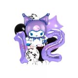Kuromi 12 Yaş Balon Set Yıldız Balon Anime Sanrio Hello Kitty Kuromi Konsept Doğum Günü Balon Set