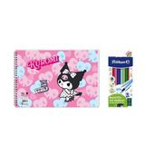 Kuromi 17*25 15 Yp. Spiralli Resim Defteri - Pelikan 12li Silgili Kuru Boya 2'li Set