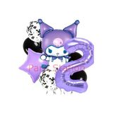 Kuromi 2 Yaş Balon Set Yıldız Balon Anime Sanrio Hello Kitty Kuromi Konsept Doğum Günü Balon Set