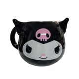Kuromi 3D Seramik Kupa, Büyük Boy 400ml, Siyah
