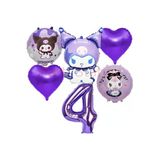 Kuromi 4 Yaş Balon Set Anime Sanrio Mymelody Cinnamonroll Hello Kitty Kuromi Konsept Doğum Günü Set