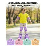 Kuromi Ayarlanabilir Çocuk Paten Seti 25-31 Numara 4 Tekerlekli Mor Koruyucu Setli Lisanslı Mor Seri