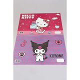 Kuromi Dekomus Ile Yeni Sezon Lisanslı " Best Frıends " Kuromı ve Hello Kıtty 2'li Beslenme Örtüsü - Mavi - 1