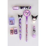 Kuromi DEKOMUS İLE YENİ SEZON LİSANSLI KUROMI 8'Lİ KIRTASİYE SETİ VERSATİL UÇLU KALEM 0.7 MM,RUJ SİLGİ,KALEMTRAŞ,ROKET SİLGİ,3D