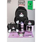 kuromi DEKOMUS İLE YENİ SEZON LİSANSLI "SHADOW CHIC KOLEKSİYONU" DERİ OKUL ÇANTASI,TERMOSLU DERİ BES