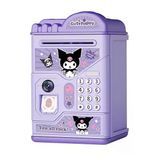 Kuromi Elektronik ATM Kumbara, Şifreli ve Parmak İzi Korumalı, Müzikli, Mor