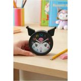 Kuromi Figürlü Dekoratif Mini Çocuk Odası Masa Saati, Sesli Alarm Fonksiyonlu, Siyah, 10X10 Cm