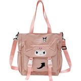 Kuromi Figürlü Pembe Kanvas Omuz Okul Çantası