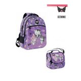 Kuromi Hello Kitty İlk Okul Çantası - Sırt Çantası / Orjinal Lisanslı Lüx Çanta Mor / Beslenme 2'Li