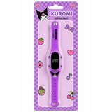 kuromi Kız Çocuk Dijital Kol Saati Mor Silikon Kawaii Tasarım Led Ekran