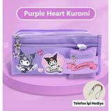 Kuromi Kuromili Geniş Kapasiteli Çok Bölmeli Büyük Boy Kalemlik Kalem Kutusu Kırtasiye Set