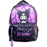 Kuromi Li 3 Bölmeli Ilk Okul Çantası Siyaha Mor - Çok Renkli - 39x28x18
