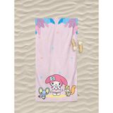 Kuromi Melody Desenli Dijital Baskılı Kız Çocuk Plaj Banyo Havlusu - Pembe - 70 x 140 cm