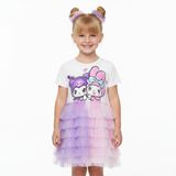 Kuromi Melody Önü Tüllü Kız Çocuk Elbise