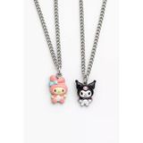 Kuromi & My Melody İkili Çocuk Kolyesi En İyi Arkadaşlar Sevimli Takı Seti Bff Kız Çocuk Kolyesi