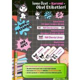 Kuromi Okul Etiketi Defter Etiketi Kalem Etiketi Kişiye Özel Suya Dayanıklı İsim Yazılabilien