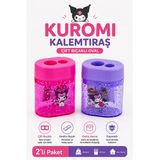 Kuromi Oval Kalemtraş 2 Li 590161 Kuromi Figürlü Hazneli Çift Bıçaklı Kalem Açacağı Sevimli Plastik Kalem Traş Hazneli