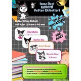 Kuromi Sanrio Etiketi Defter Etiketi Kitap Etiketi Kişiye Özel Suya Dayanıklı Isim Yazılabilien - 1 - Çok Renkli