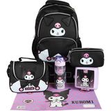 Kuromi Shadow Chic Koleksiyonu Lisanslı Okul Çantası, Termoslu, Mor