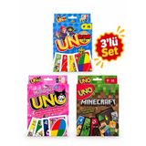 Kuromi Uno + Minecraft Uno + Brawlstars Uno Oyun Kartları 3'Lü Set