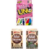 Kuromi Uno ve Anlat Bakalım Seri 1 ve Seri 2 Oyun Kartları - 3 Lü Set - Pembe