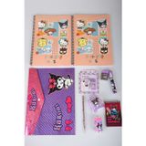 Kuromi x Dekomus Lisanslı Kuromi & Best Friends 15 Parça Kırtasiye Seti 2 Adet Defter,Çıtçıt Dosya