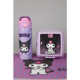 Kuromi x Dekomus Lisanslı Kuromi Dark Delight Collection 600 ML Çelik Matara,Beslenme Kabı,Beslenme Örtüsü Seti