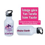 Kuromiii Baskılı Pipetli Kancalı Metal Suluk 600ML. Beyaz - 15