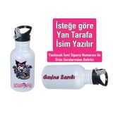 Kuromiii Baskılı Pipetli Kancalı Metal Suluk 600ML. Beyaz - 34