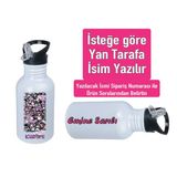 Kuromiii Baskılı Pipetli Kancalı Metal Suluk 600ML. Beyaz - 42