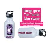 Kuromiii Baskılı Pipetli Kancalı Metal Suluk 600ML. Beyaz - 53