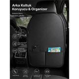 Kurra Store Aston Martin Cygnet 1.33 Dual Vvt-I (98 Hp) 2012 Uyumlu Araba Koltuk Arkası Deri Koruyucu Organizer– Su Geçirmez - Leke Tutmaz - Siyah