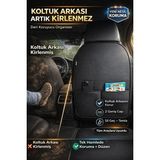 Kurra Store Daihatsu Rocky Soft Top (F7F8) 2.8 Td (102 Hp) 1993 Uyumlu Araba Koltuk Arkası Deri Koruyucu Organizer– Su Geçirmez - Leke Tutmaz - Siyah