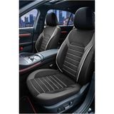 Kurra Store Mini Cooper D 5 Kapı 1.5 116 Turkiye Paketi 2017 Alucar Serisi Uyumlu Kumaş Oto Koltuk Kılıfı Beyaz - Siyah - Beyaz