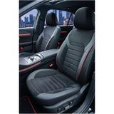 Kurra Store Mini Cooper D 5 Kapı 1.5 116 Turkiye Paketi 2017 Alucar Serisi Uyumlu Kumaş Oto Koltuk Kılıfı Kırmızı - Siyah - Kırmızı
