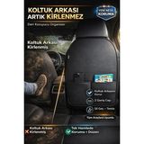 Kurra Store Mitsubishi Grandis 2.4 I 16V Mıvec (165 Hp) 2010 Uyumlu Araba Koltuk Arkası Deri Koruyucu Organizer– Su Geçirmez - Leke Tutmaz - Siyah