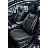 Kurra Store Opel Cascada 2.0 Cdtı (170 Ps) Start/stop 2015 Titanyum Serisi Uyumlu Keten Oto Koltuk Kılıfı Kırmızı - Siyah - Kırmızı